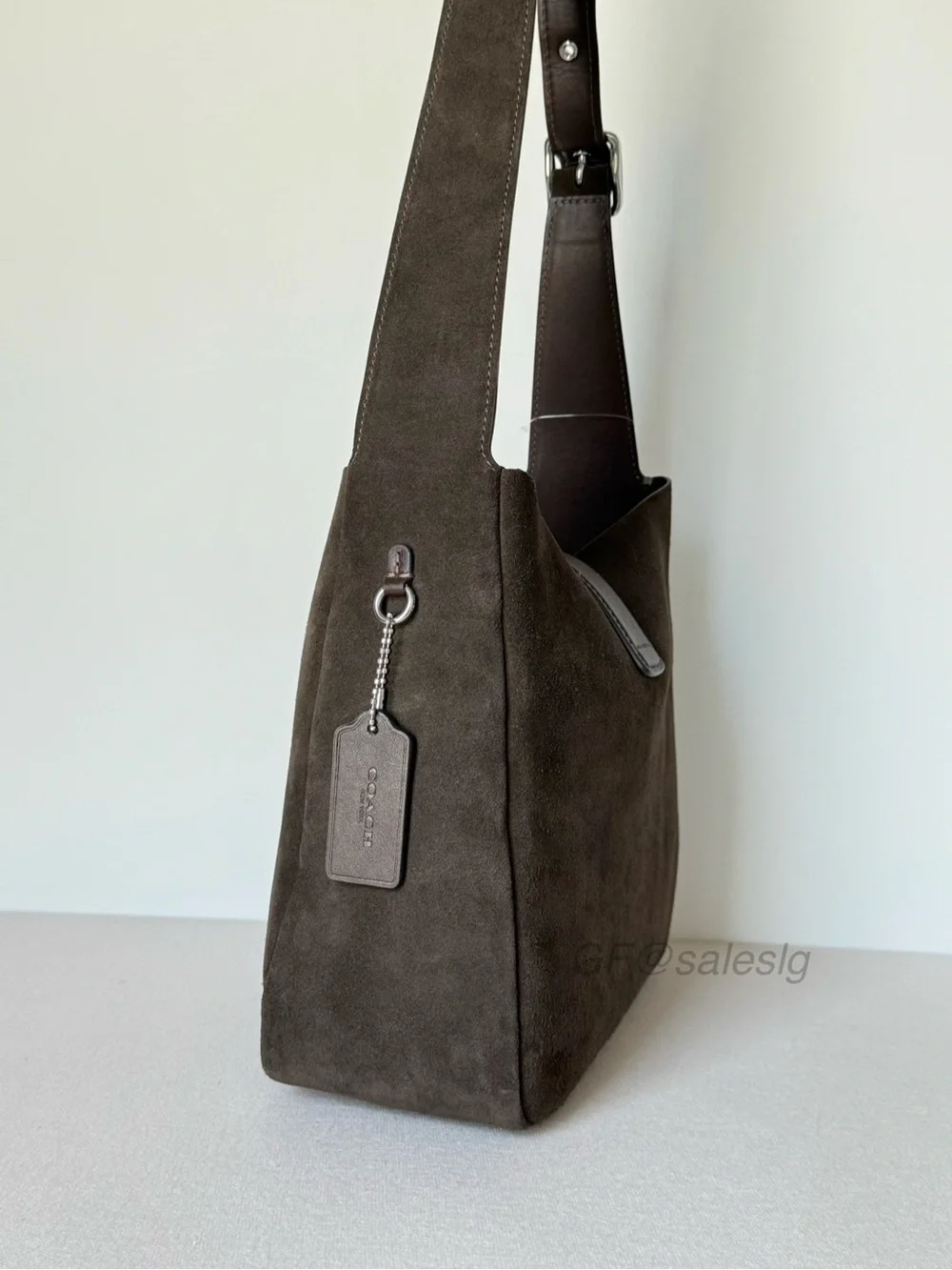 NWT Coach Hadley Convertible Shoulder Crossbody Bag Suede Espresso Brown Styled